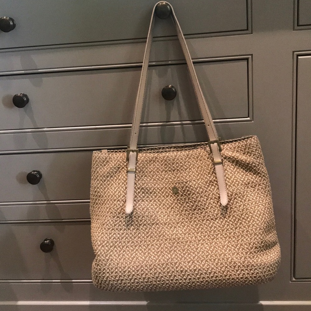 Eric Javitz Dame Brooke Beige Woven Purse!